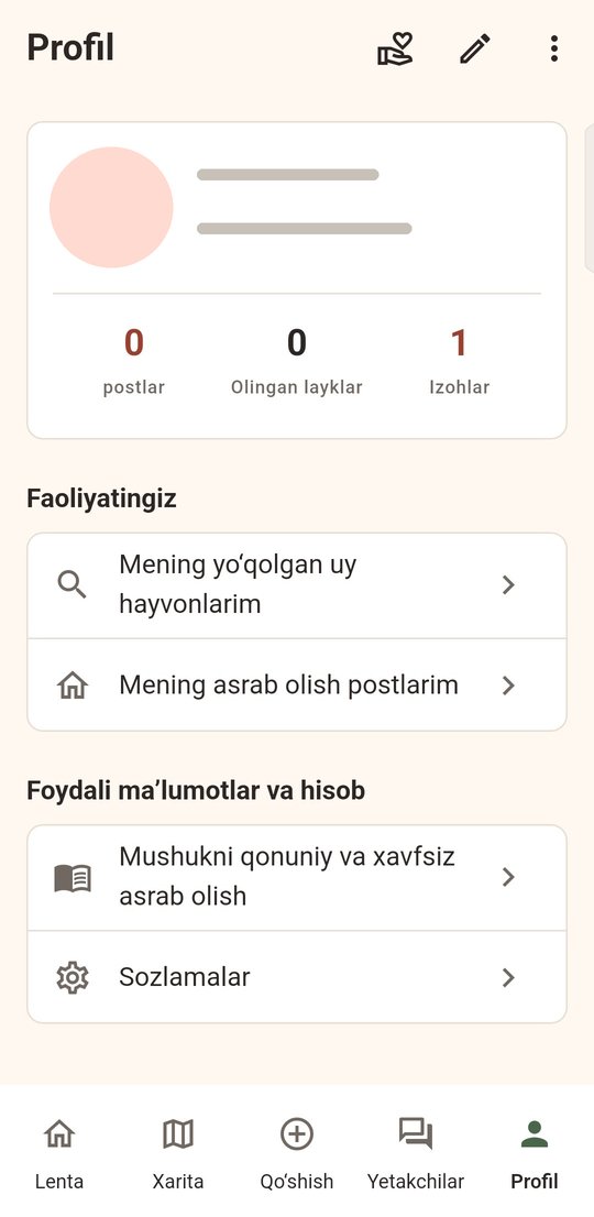 Профиль Mushukistan с личной активностью и настройками; личные данные скрыты